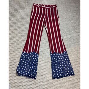 Vintage Patriotic American Flag Flare Pants Stars Stripes festival bell bottoms